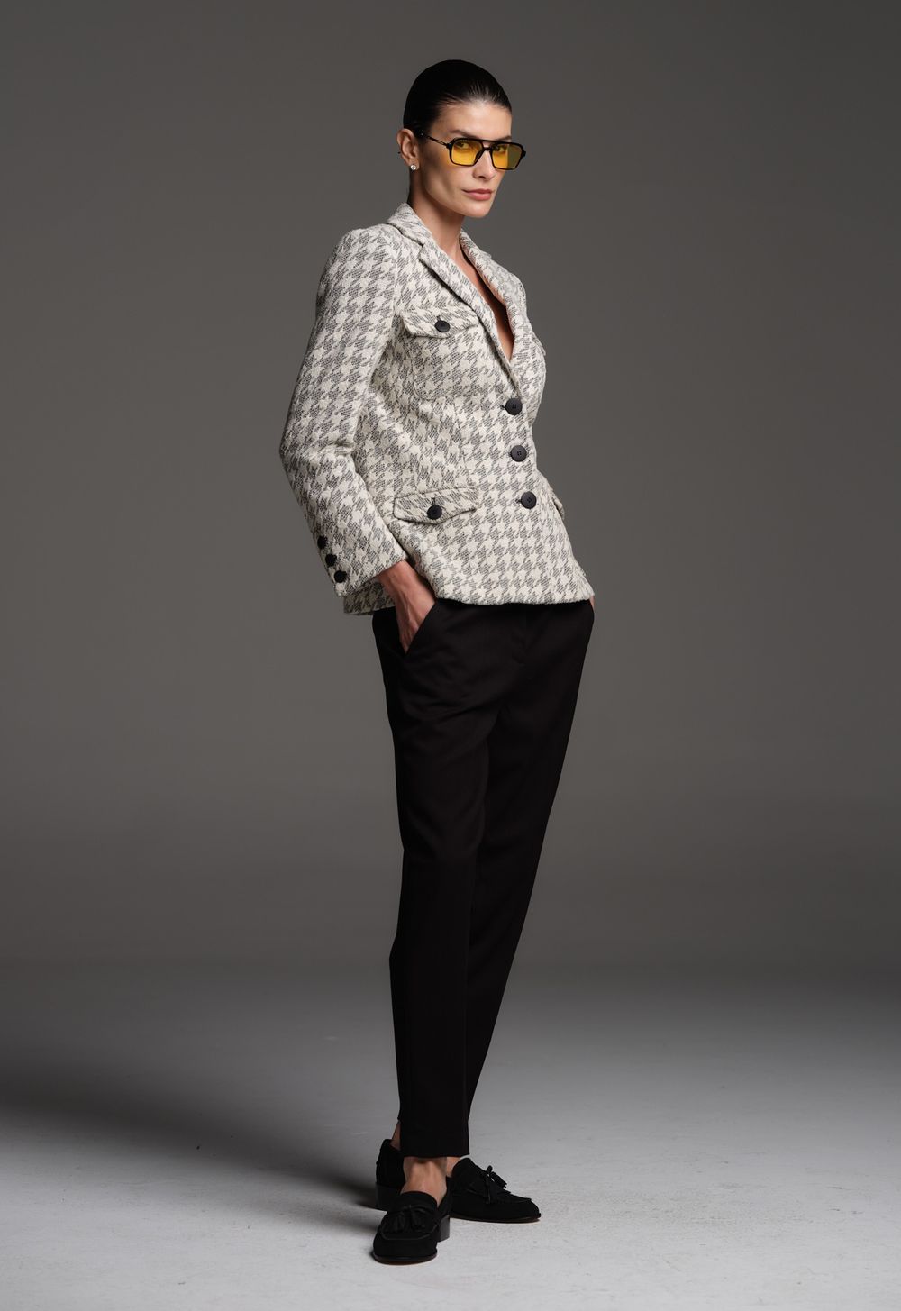 Blazer  Malha Jacquard  Pied de Coq Vivian