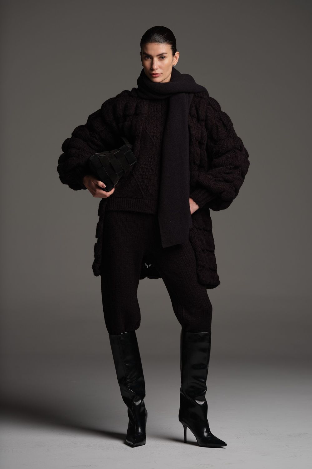 Casaco de Tricot Oversized Preto Lilian