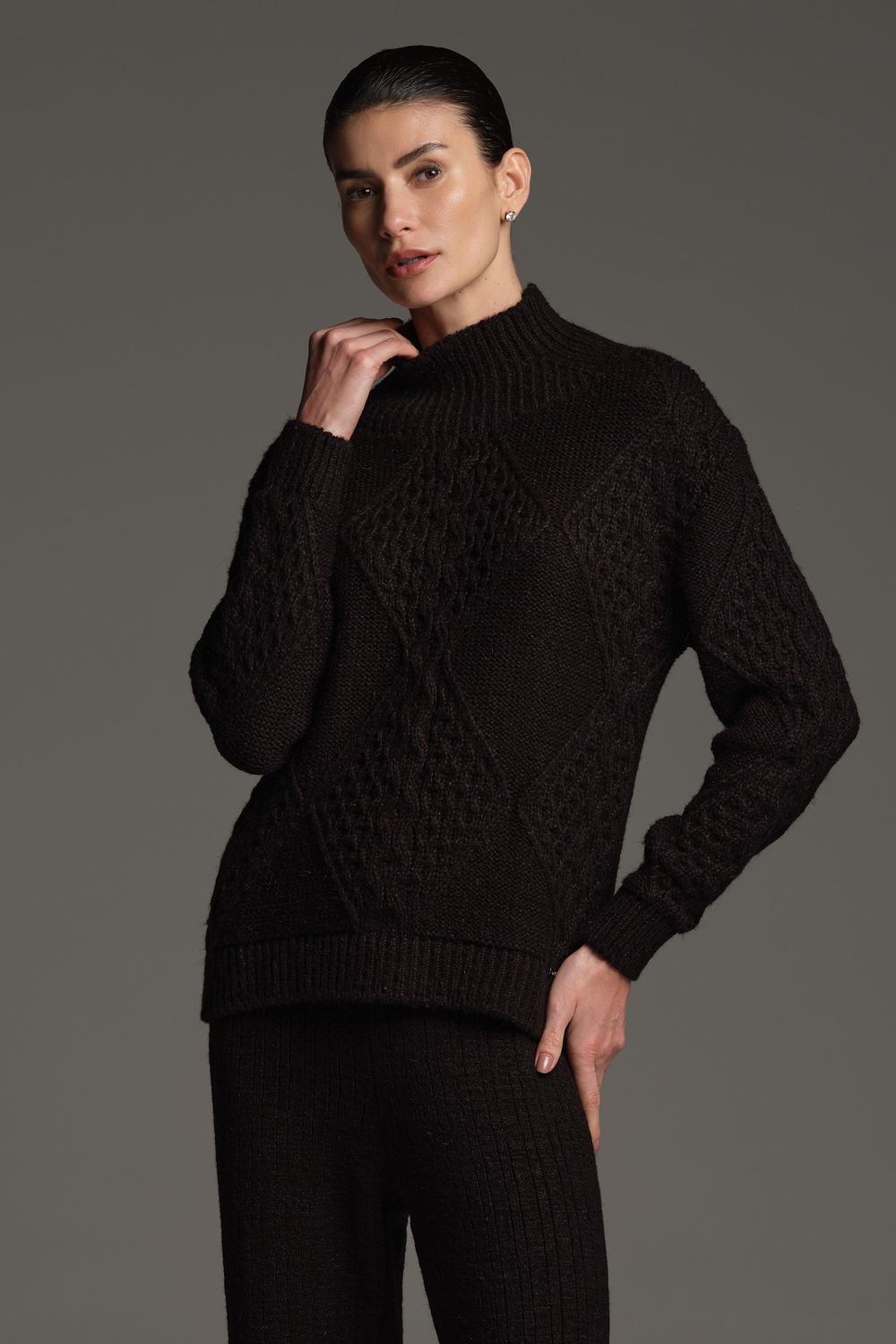 Conjunto Tricot Preto Livia