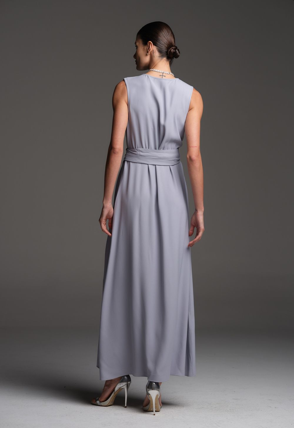 Vestido Crepe Azul Mônica