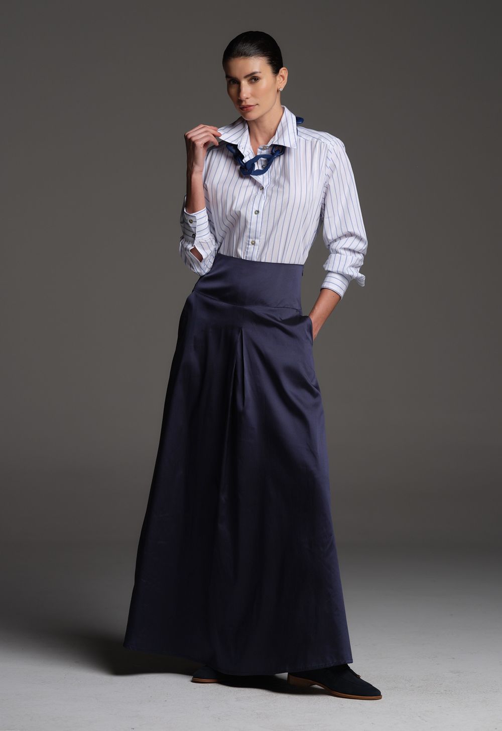 Camisa Tricoline Listrada  Maite