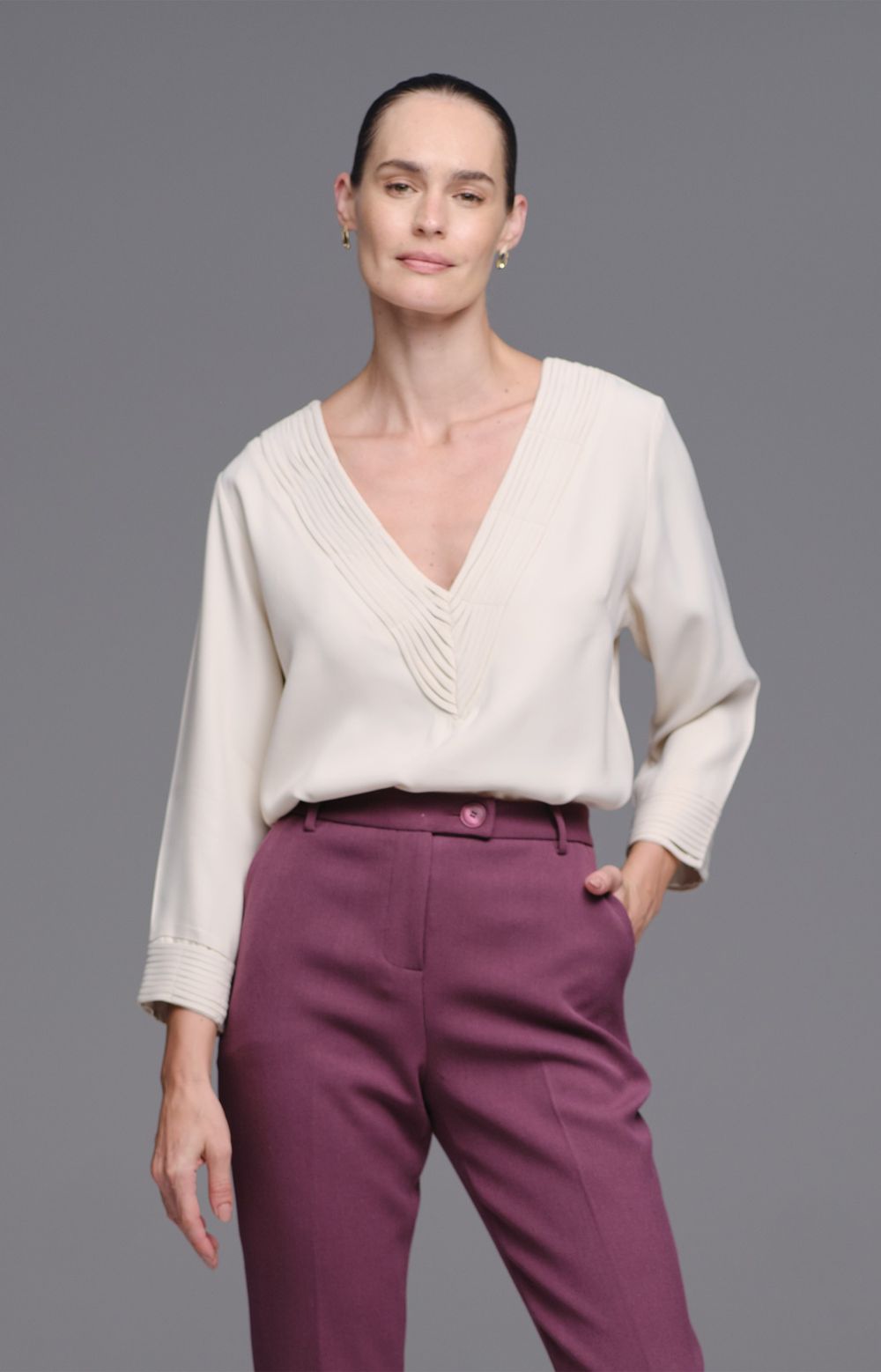 Blusa Crepe Areia Lara