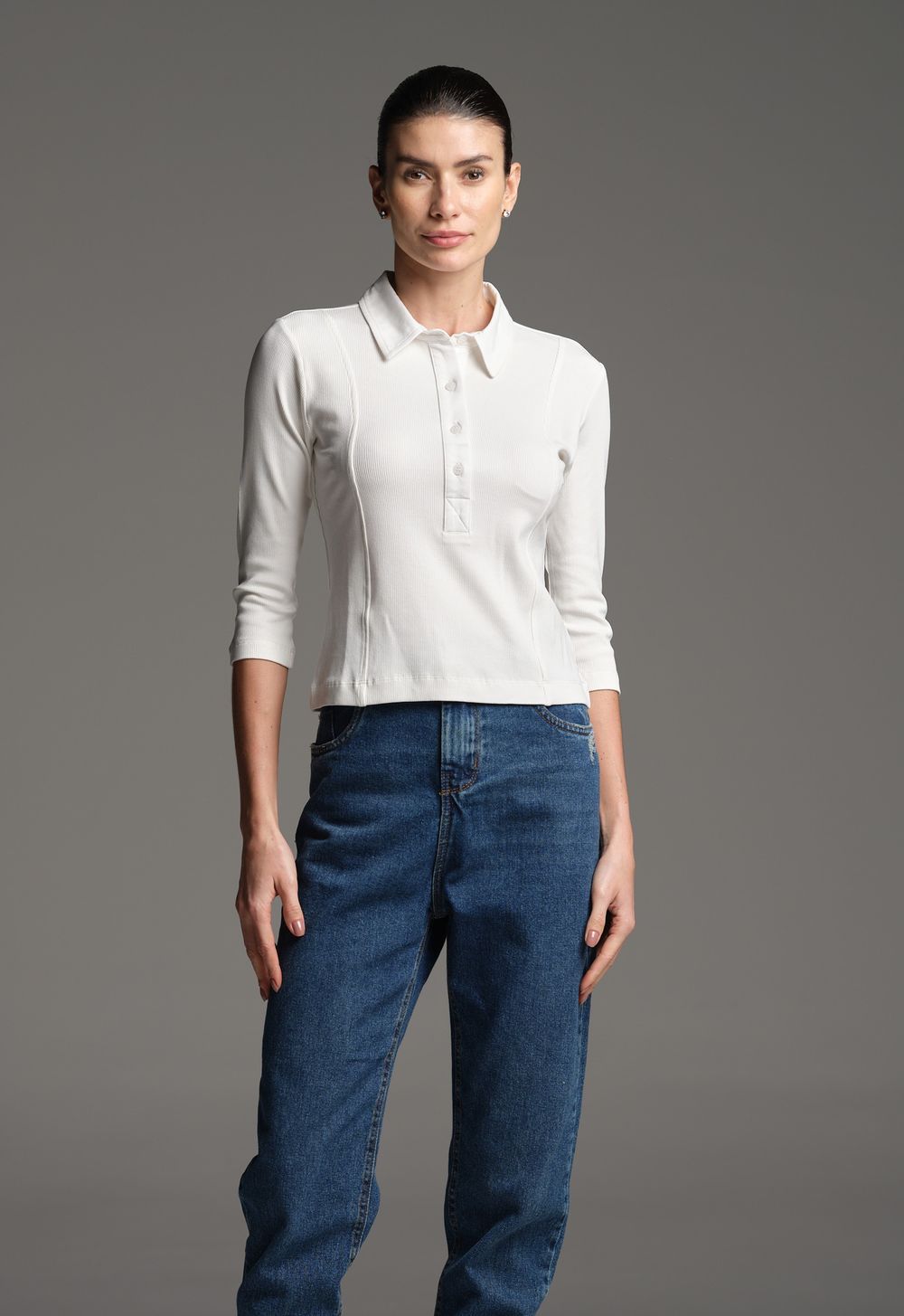 Blusa Polo Off White Inez