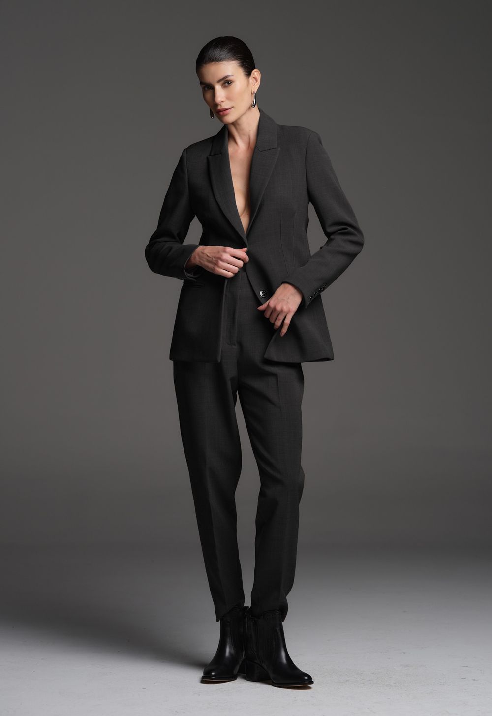 Blazer Alfaiataria Chumbo Meghan