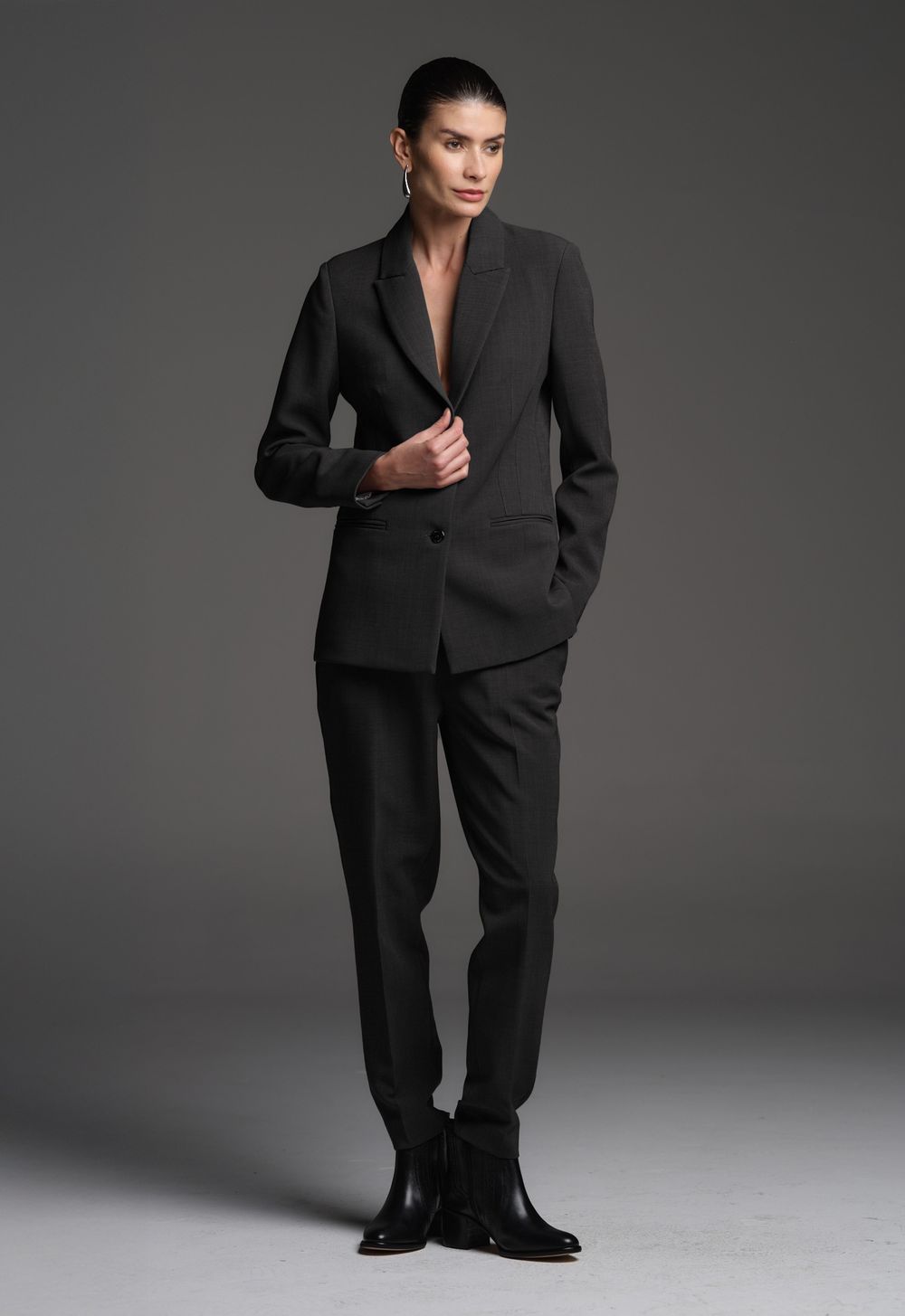 Blazer Alfaiataria Chumbo Meghan