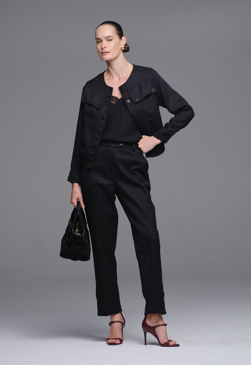 Jaqueta Tweed Preto Natalia