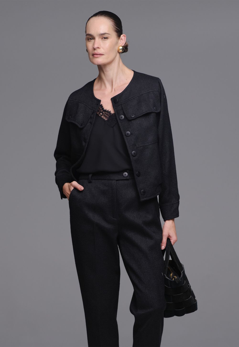 Jaqueta Tweed Preto Natalia