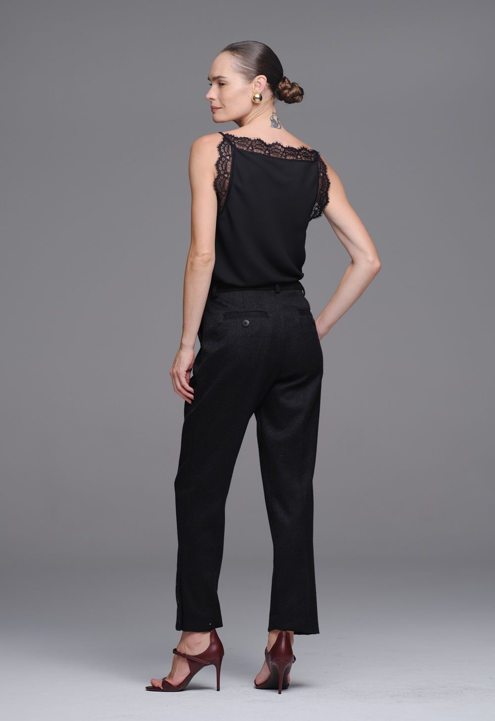 Calça Tweed Preto Natalia