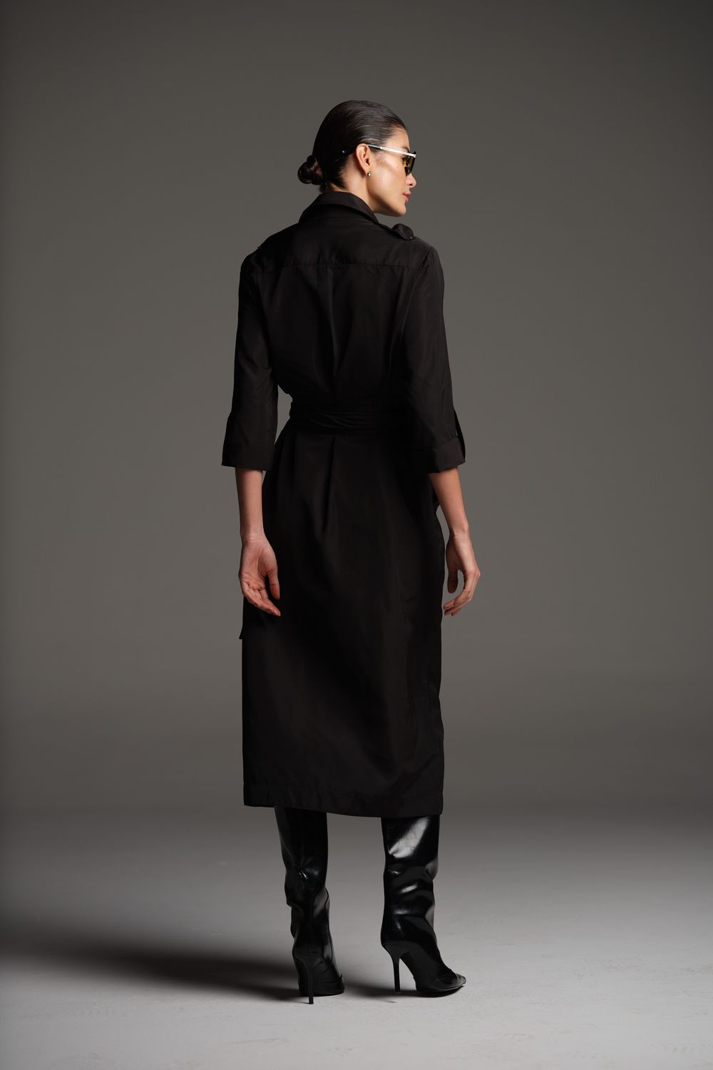 Vestido Tecido Tecnológico Preto Paula