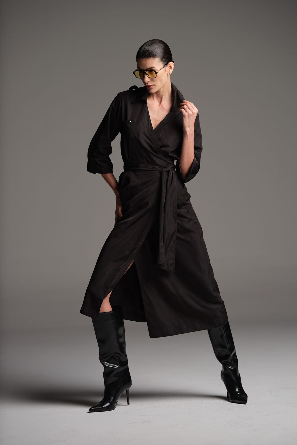 Vestido Tecido Tecnológico Preto Paula