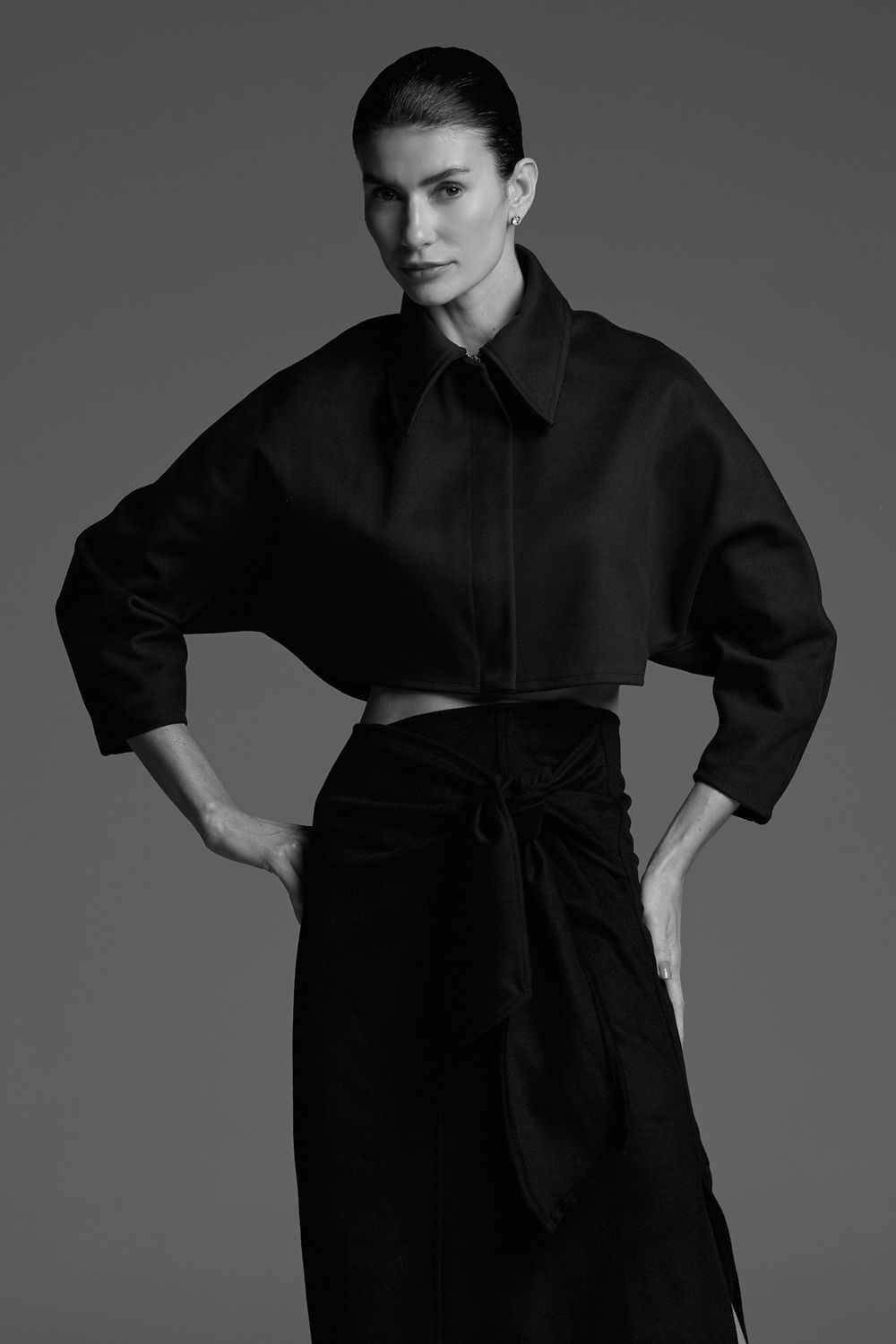 Casaqueto Cropped Preto Flávia