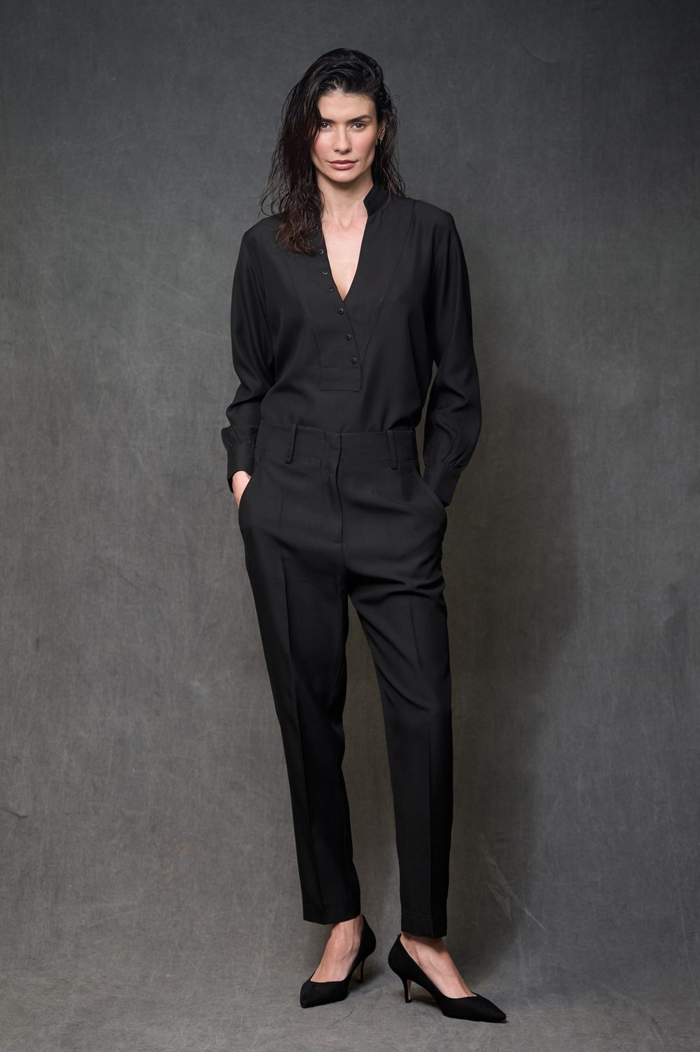 Blusa Crepe Preto Cindy