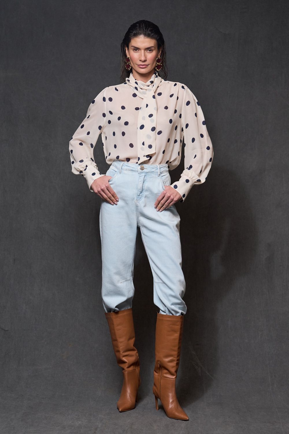 Camisa Crepe Poá Flávia