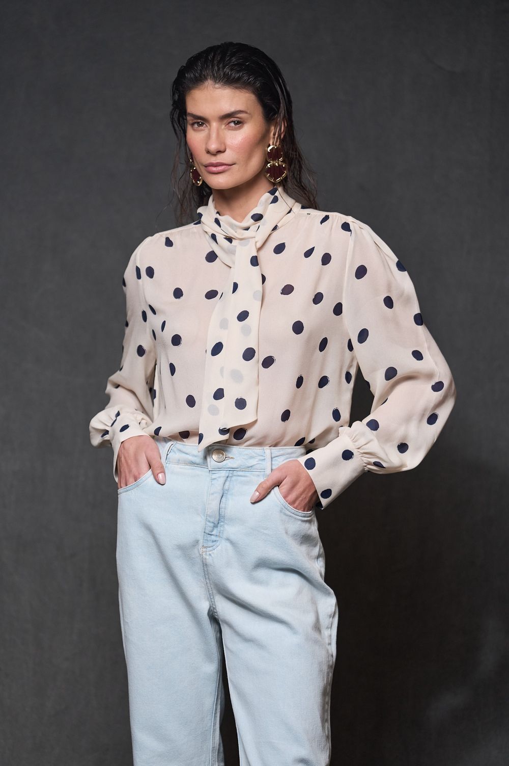 Camisa Crepe Poá Flávia