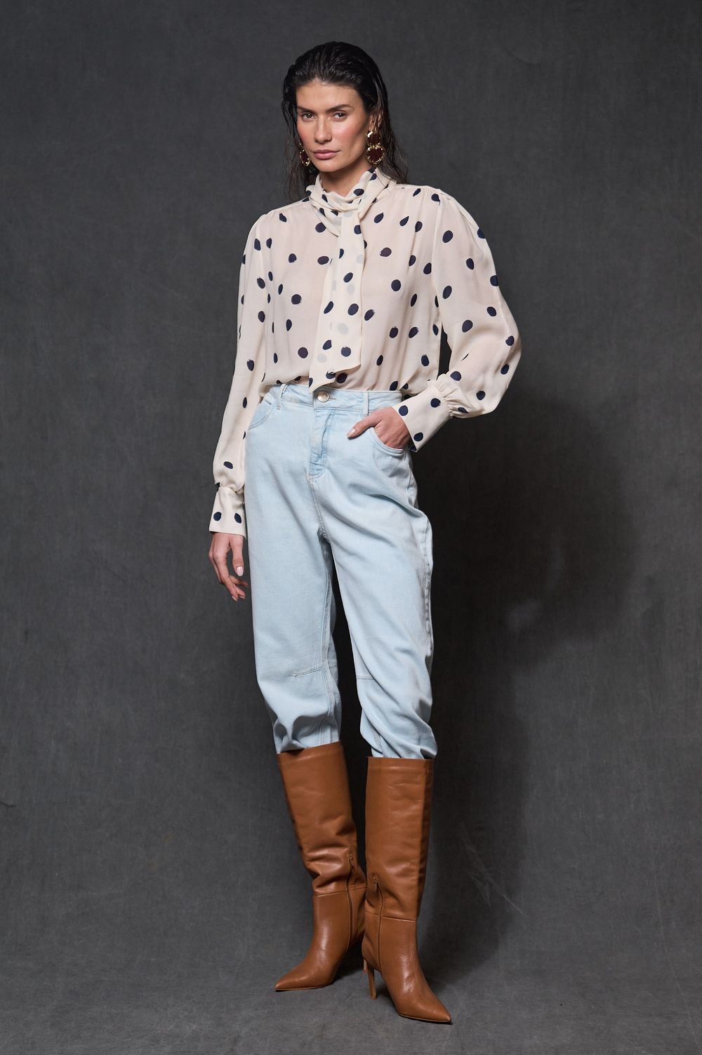 Camisa Crepe Poá Flávia
