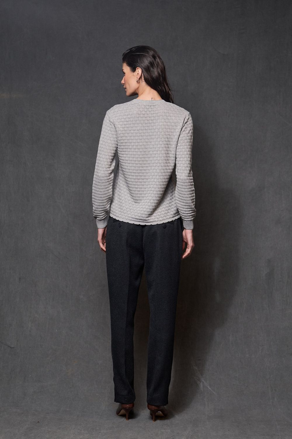 Cardigan Trico Cinza Monica