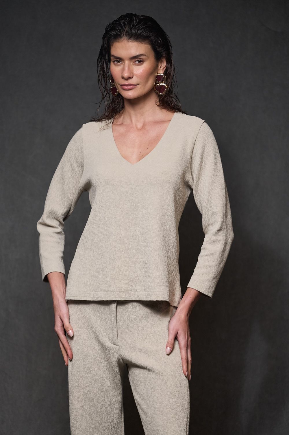 Blusa Malha Boucle Gelo Eloá