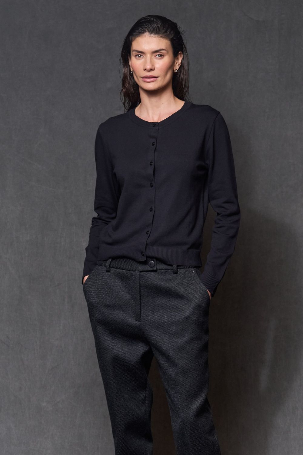 Cardigan Trico Preto Bella