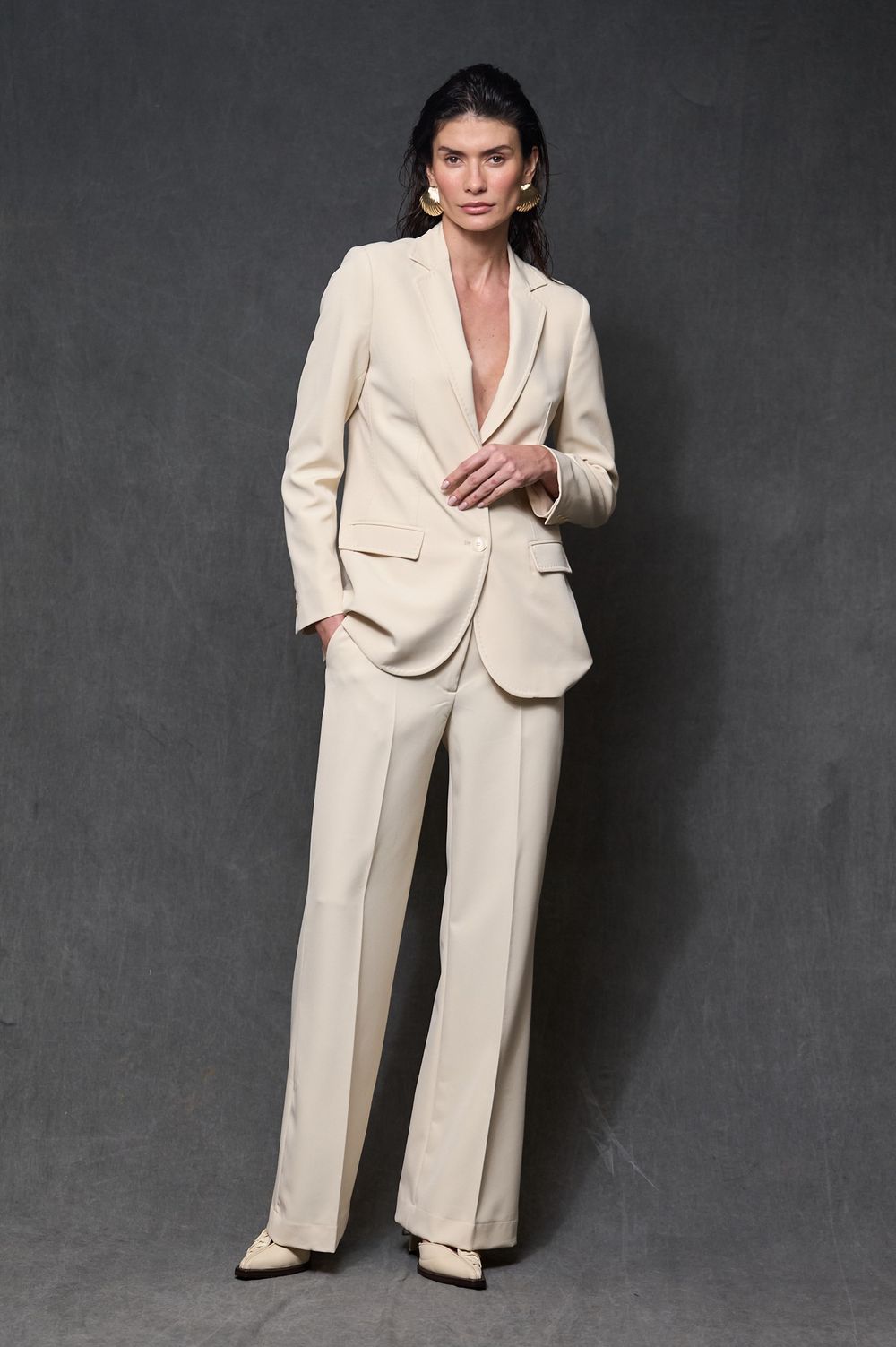 Blazer Alfaiataria Areia Kiara