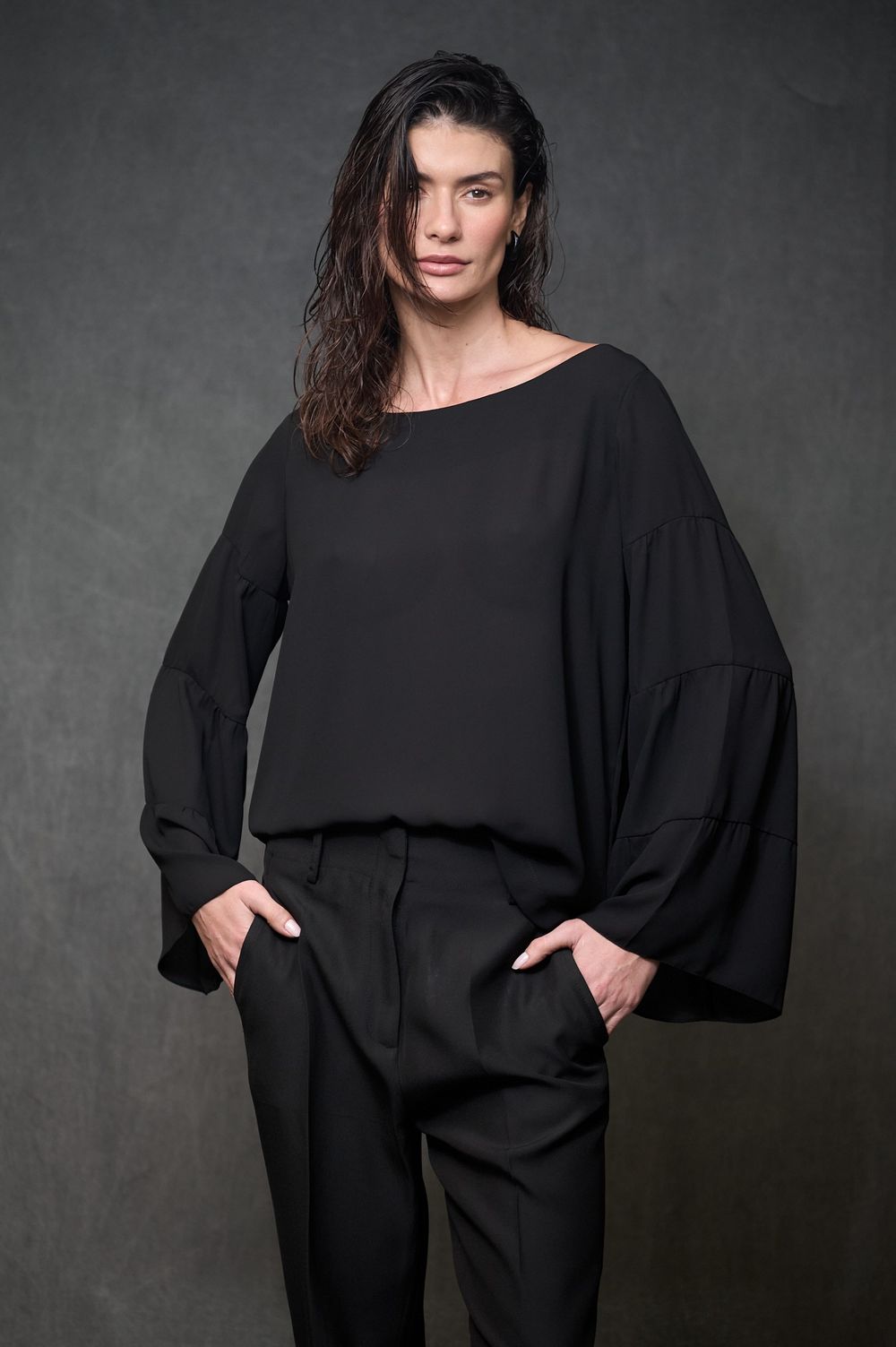 Blusa Crepe Preto Melissa