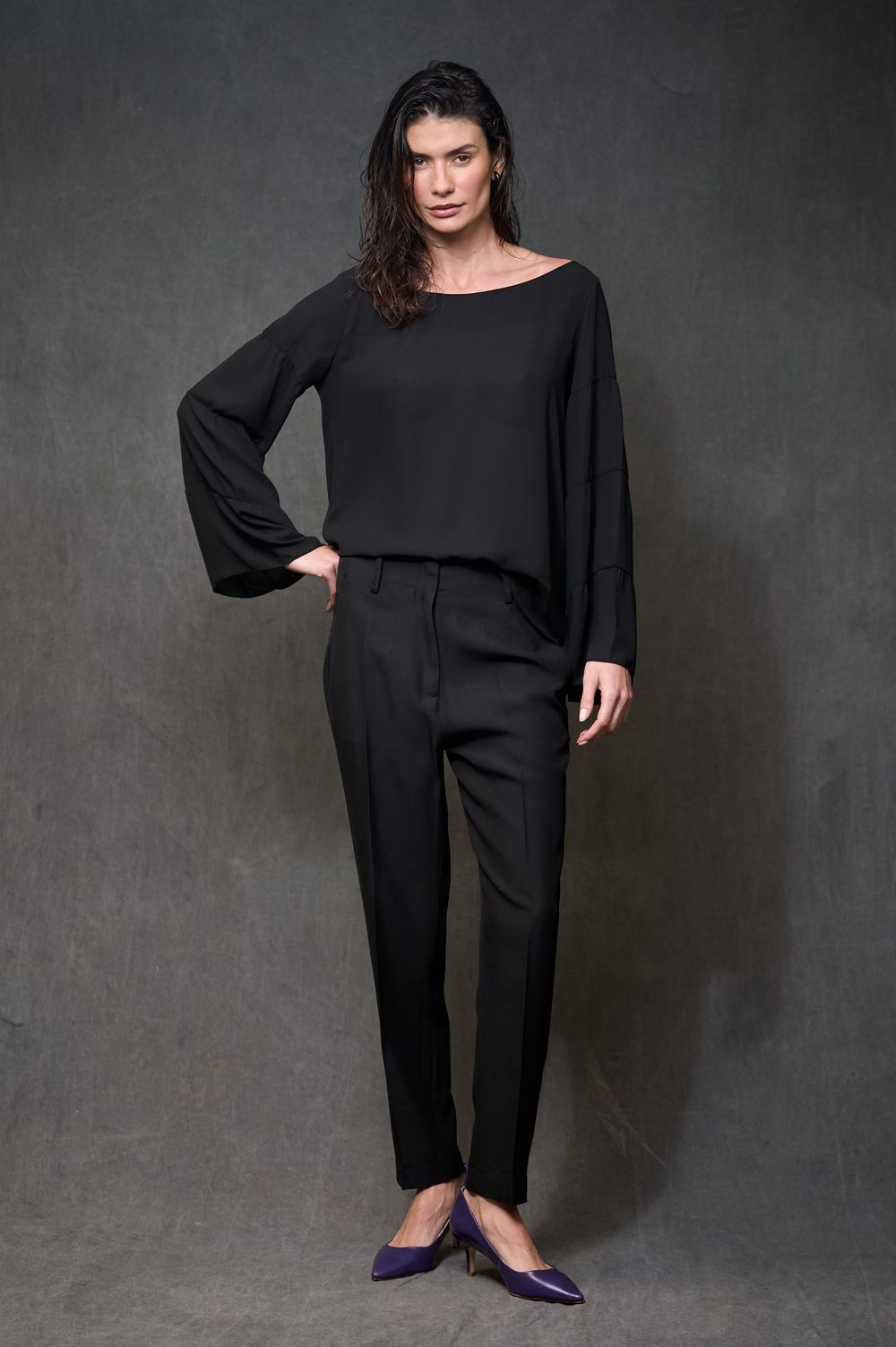 Blusa Crepe Preto Melissa