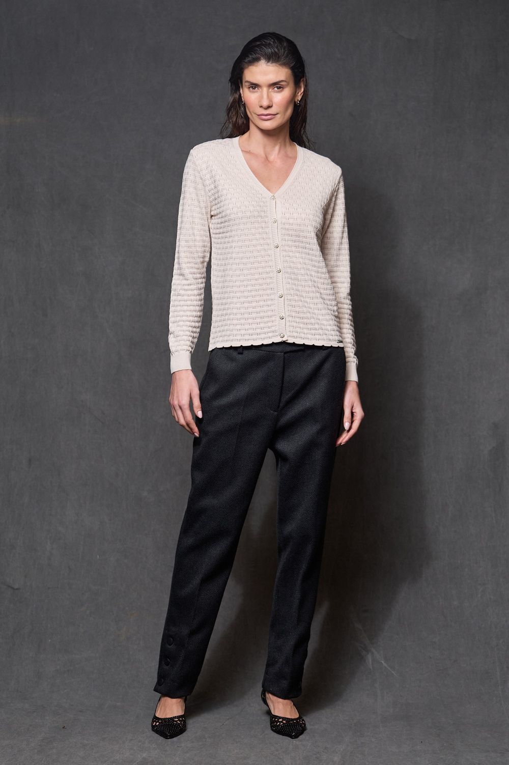 Scarpin Tresse Salto 3 Preto Sofia