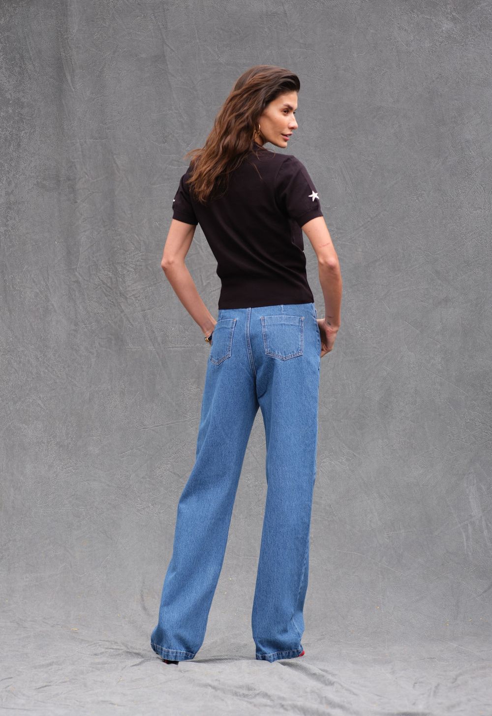 Blusa Trico Polo Preto Hortencia