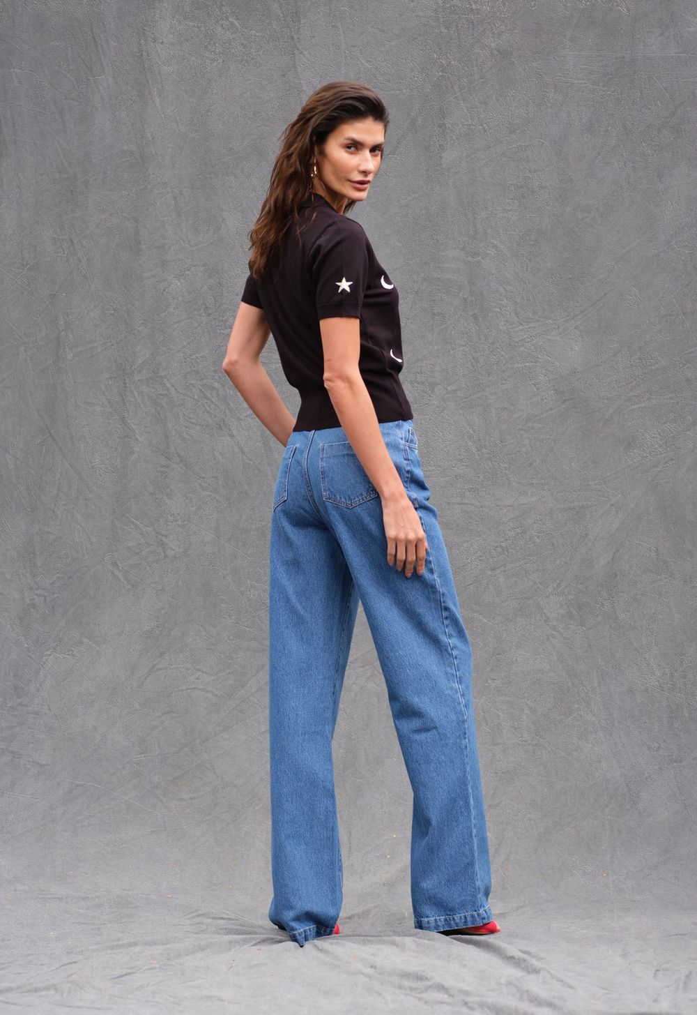 Blusa Trico Polo Preto Hortencia