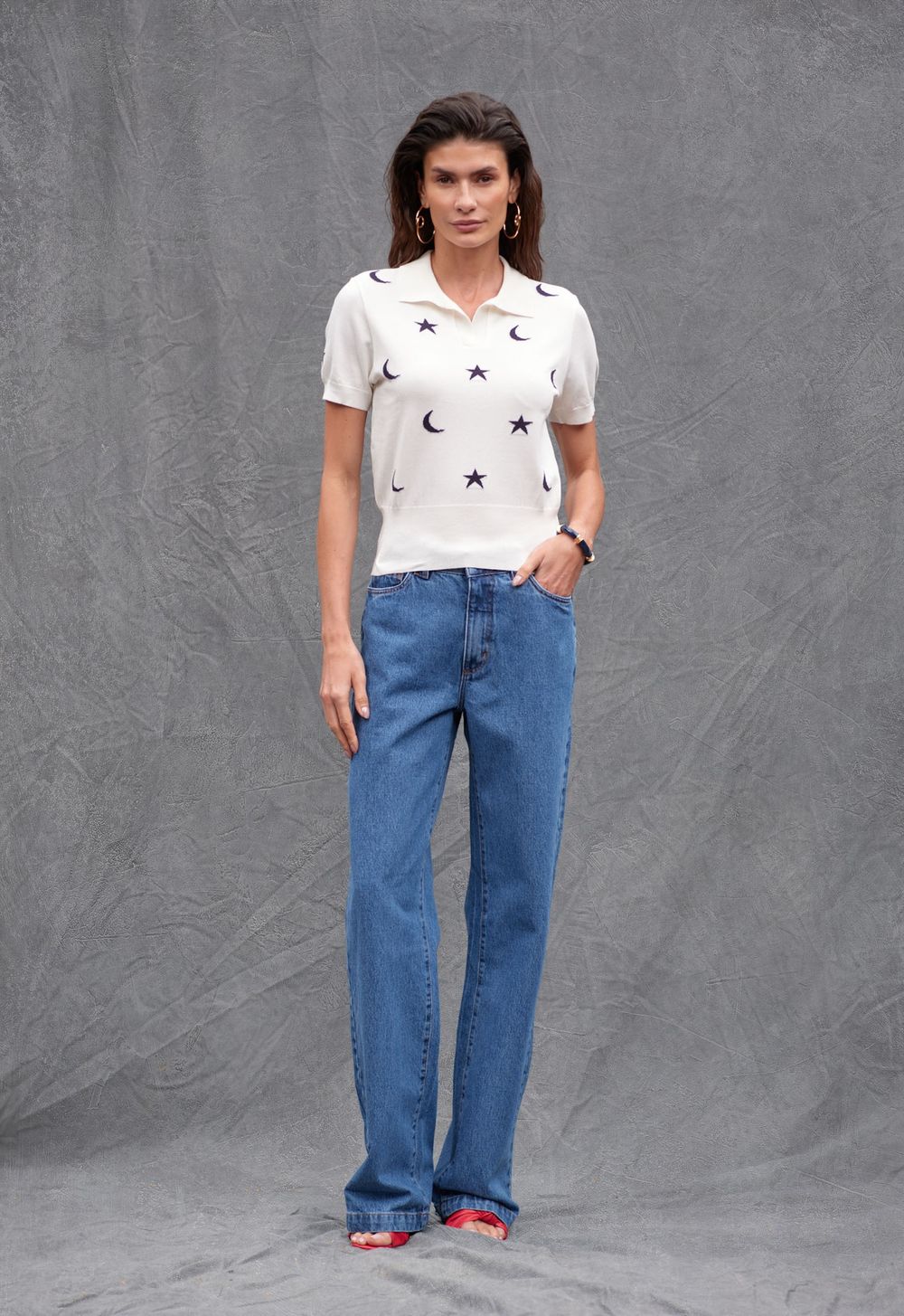 Blusa Trico Polo Off White Hortencia