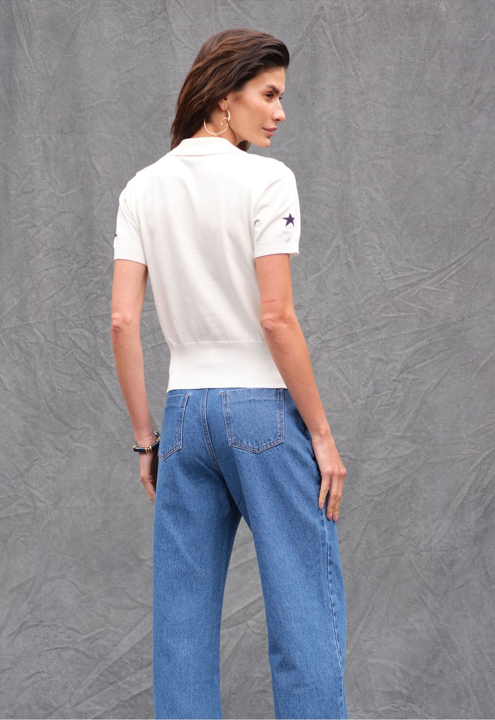 Blusa Trico Polo Off White Hortencia