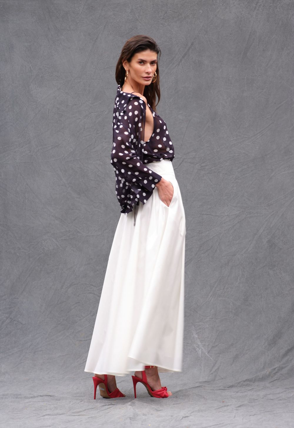 Twin Set Crepe Poá Lucia