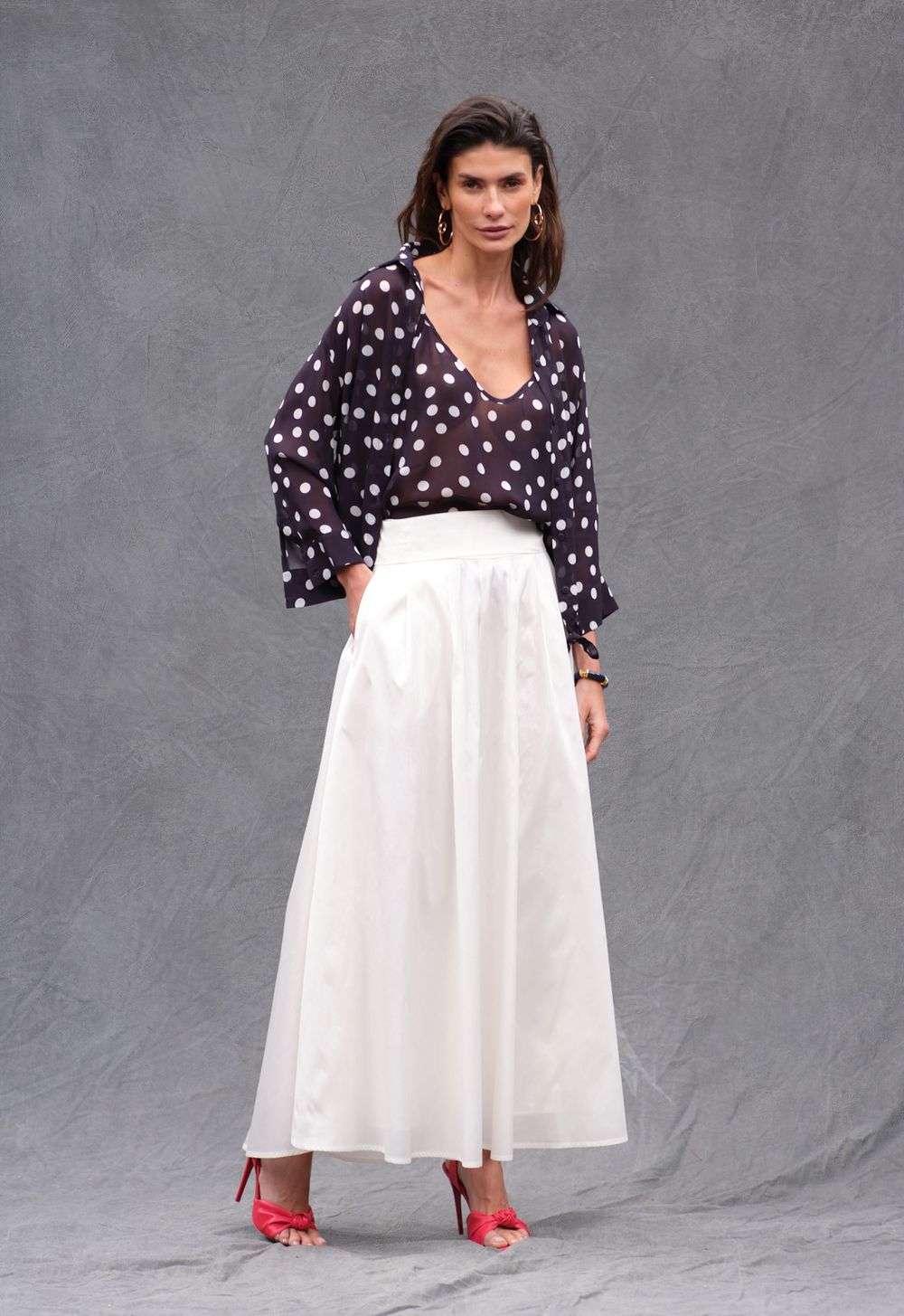 Twin Set Crepe Poá Lucia