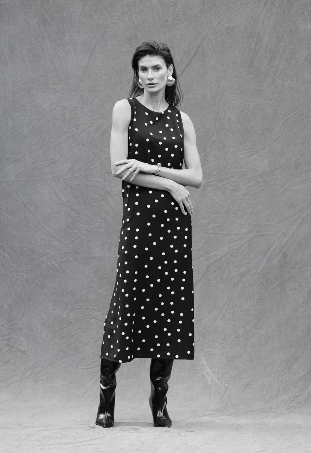 Vestido Midi Poá Marcele