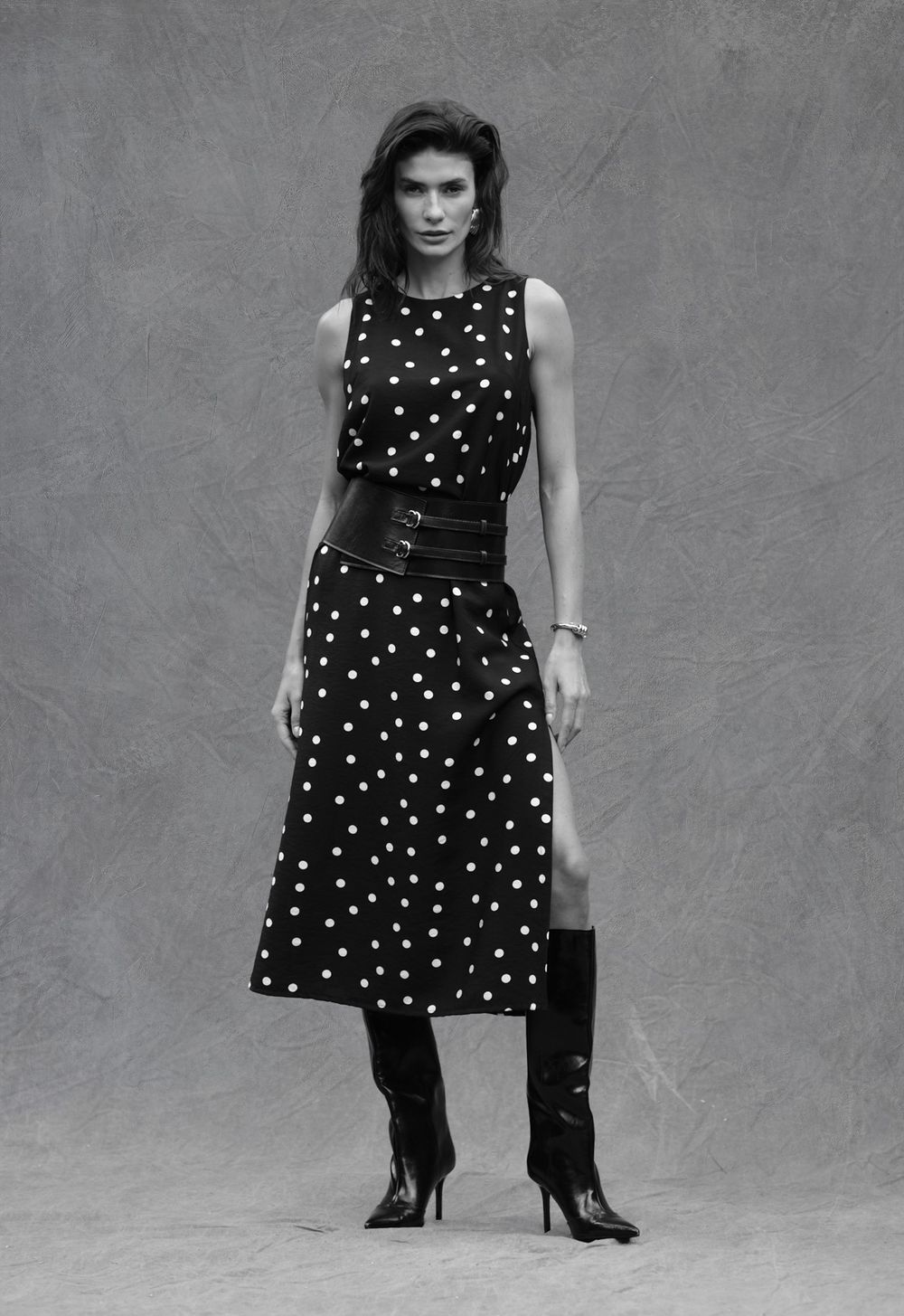 Vestido Midi Poá Marcele