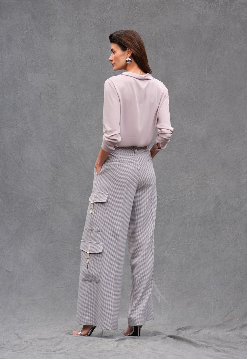Calça Reta Xadrez Alexandra