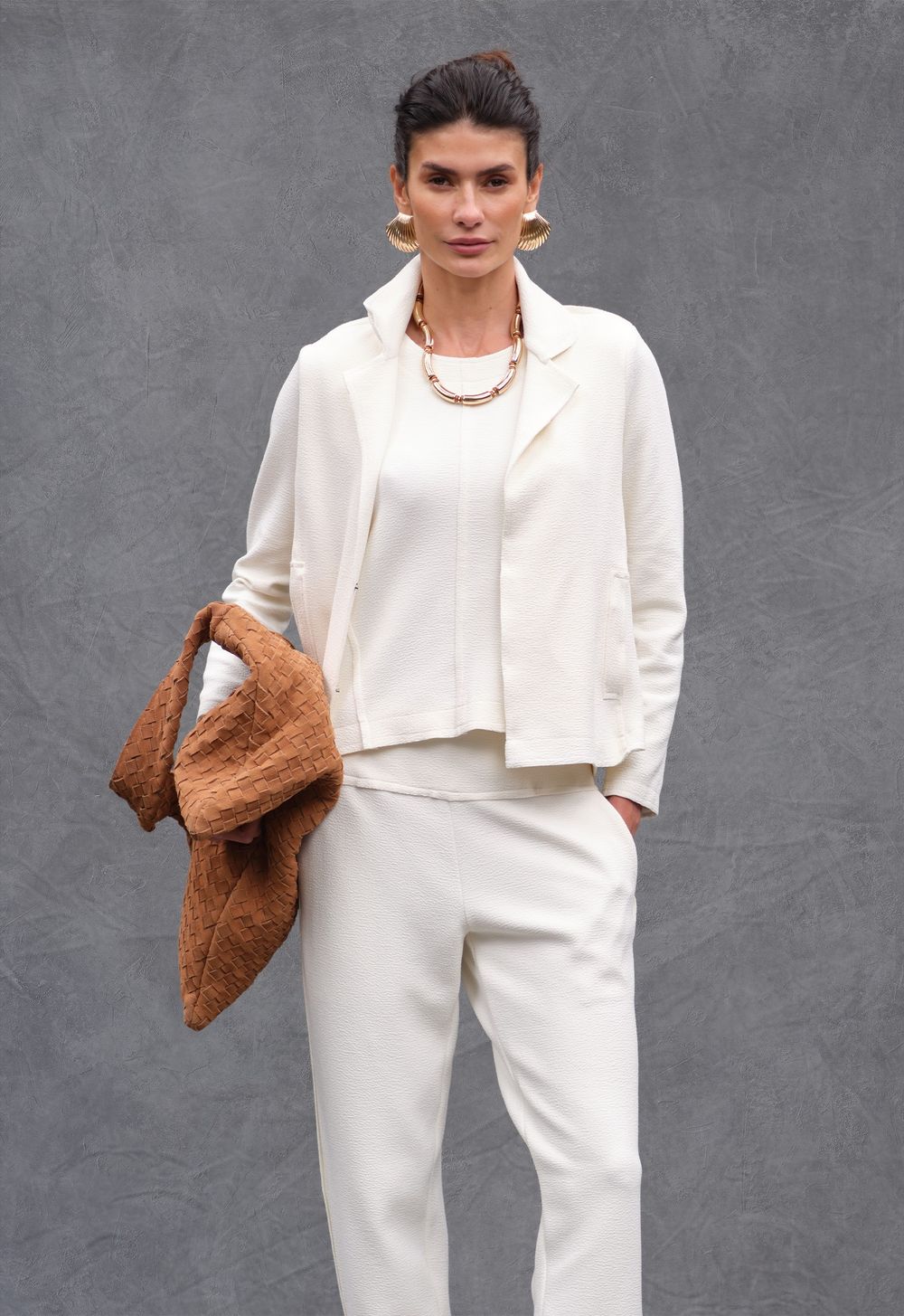 Blazer Boucle Off White Filipa