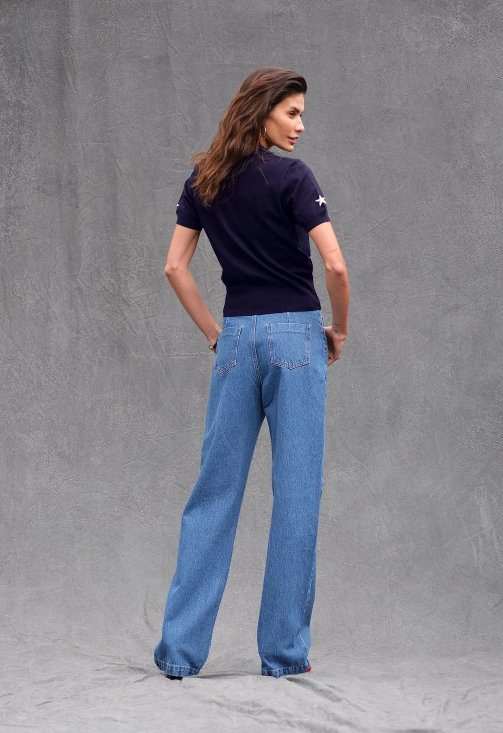 Blusa Trico Polo Marinho Hortencia