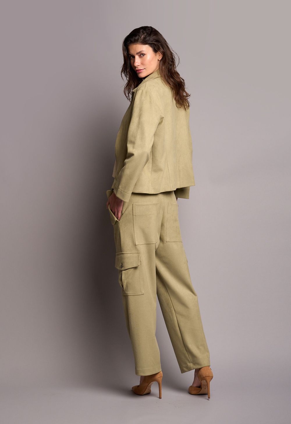 Calça Cargo Suede Verde Fabiana