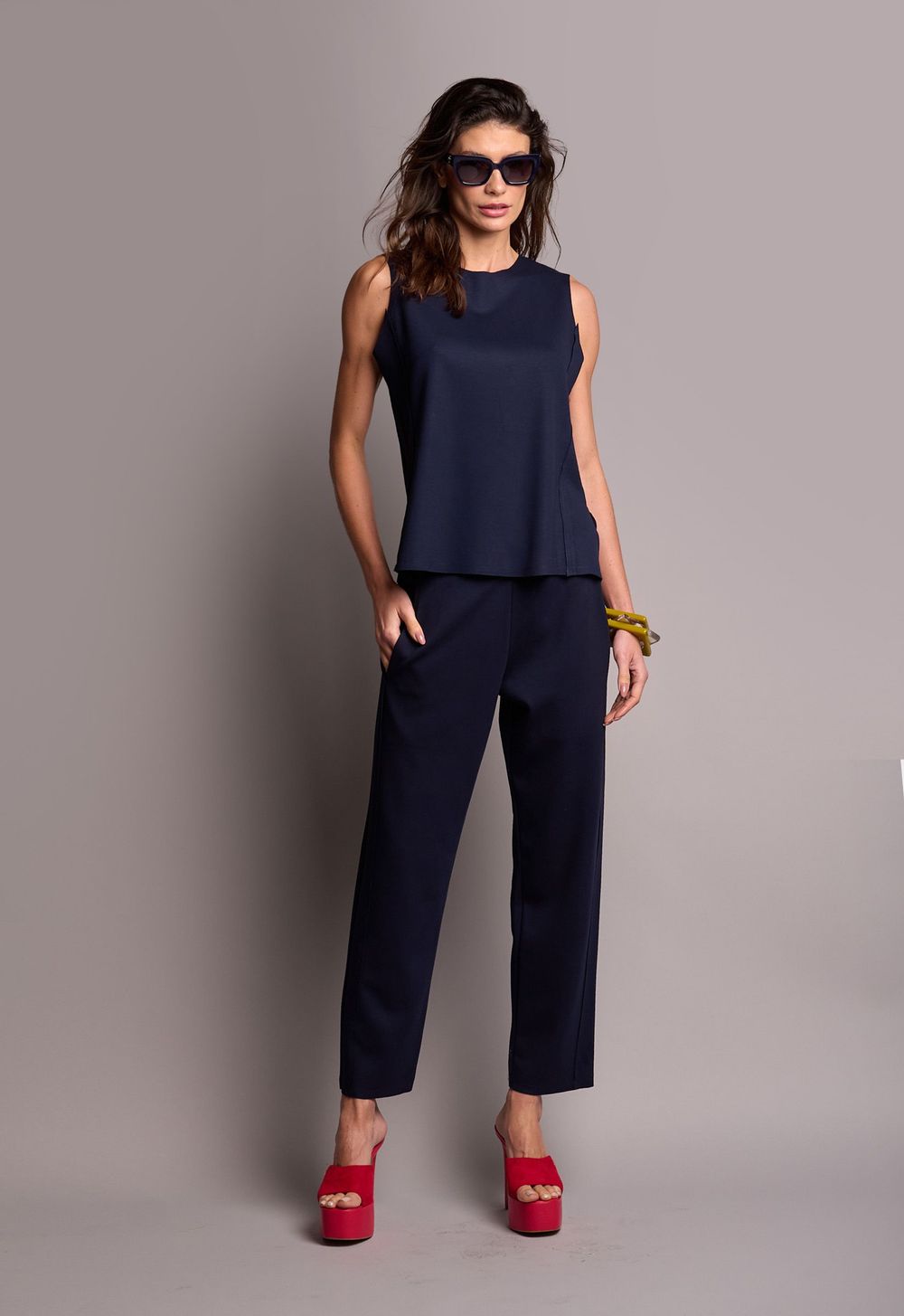 Conjunto Corte a Fio Marinho Laura