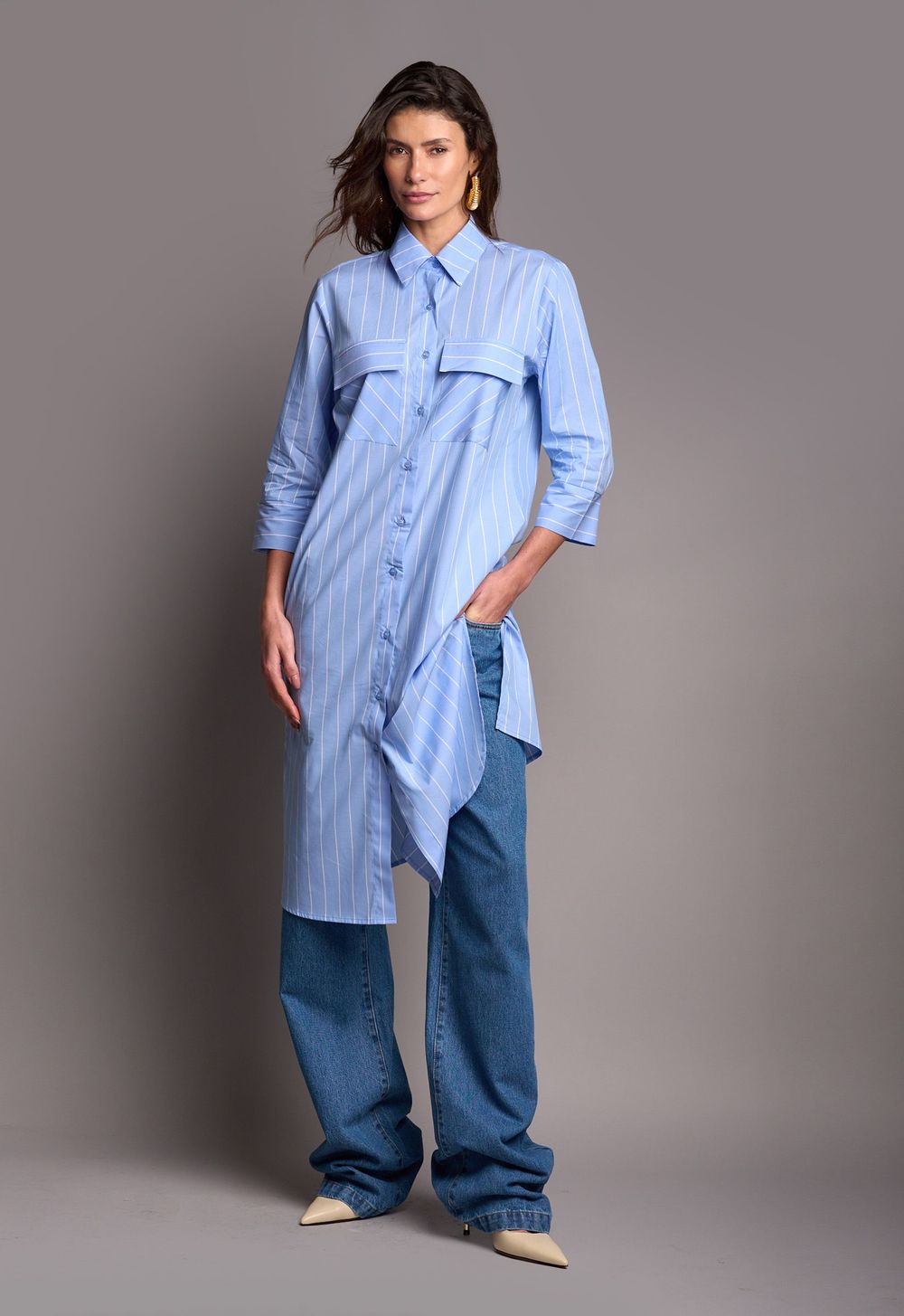 Chemise Listrado Azul Diana