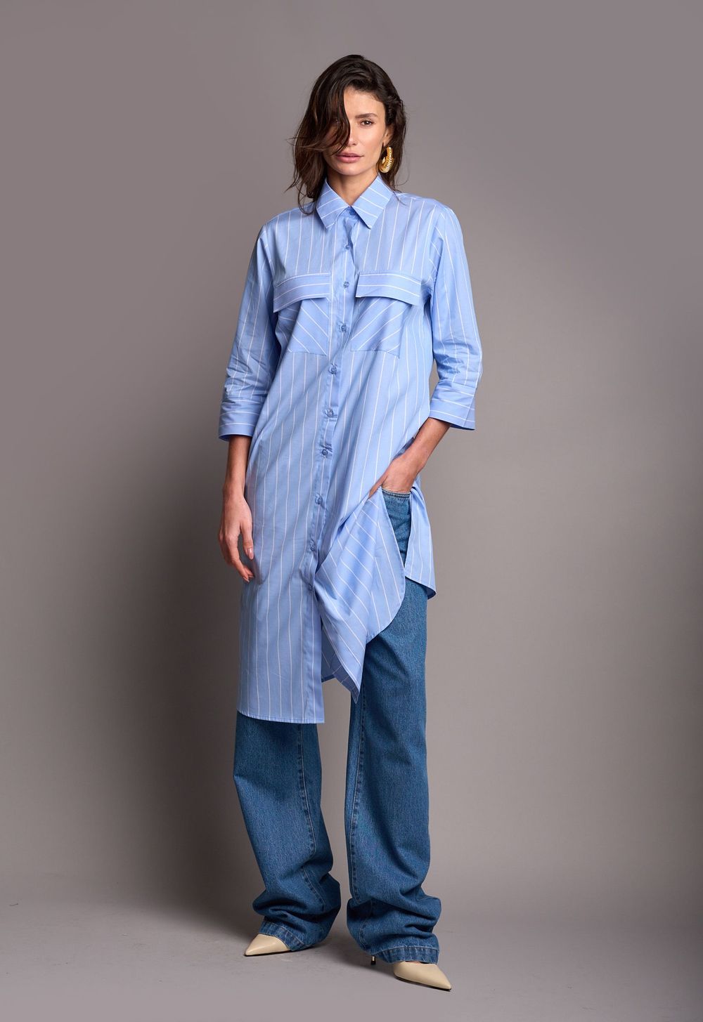 Chemise Listrado Azul Diana