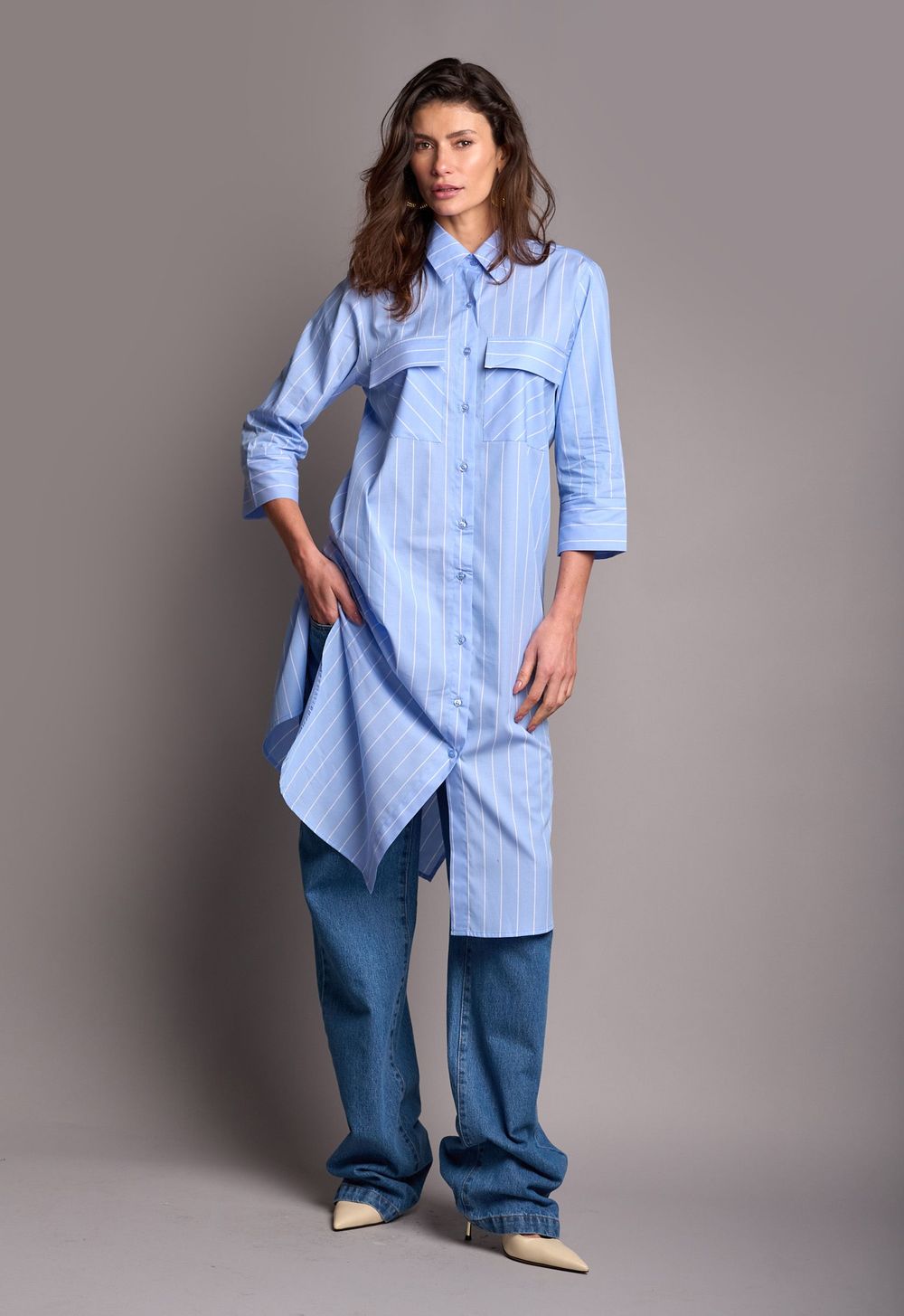 Chemise Listrado Azul Diana