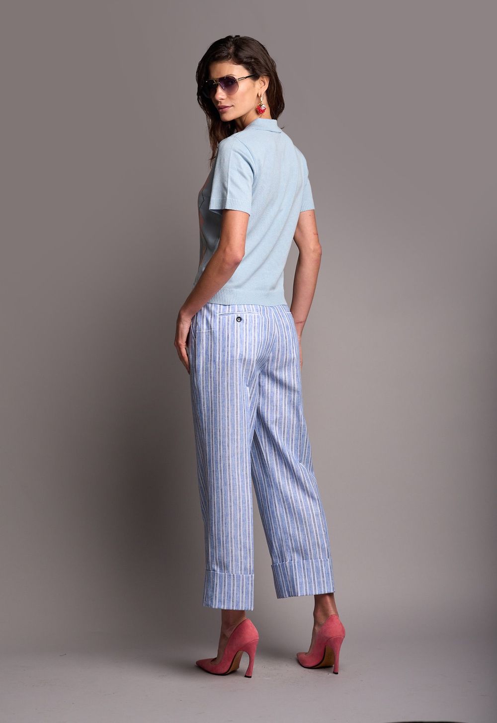Polo Trico Jacquard Azul Grazi