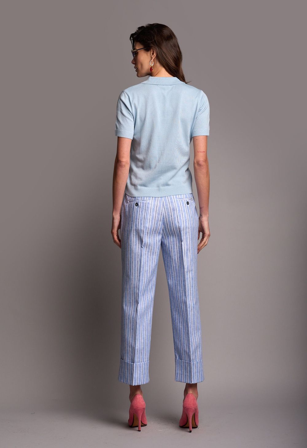 Polo Trico Jacquard Azul Grazi