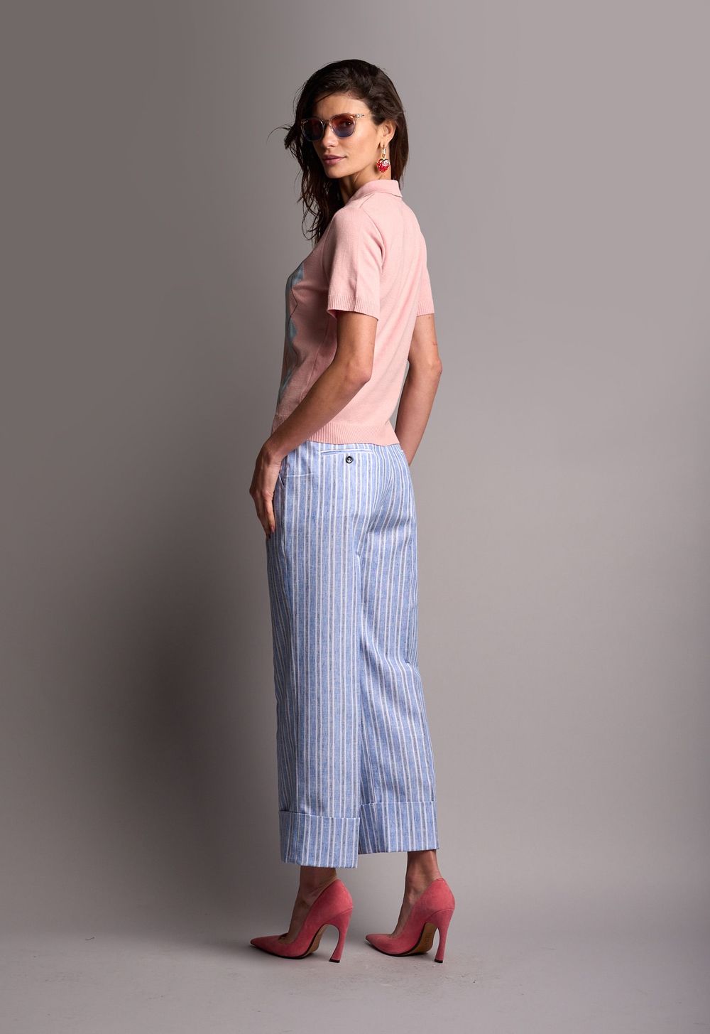 Polo Trico Jacquard Rosa Grazi