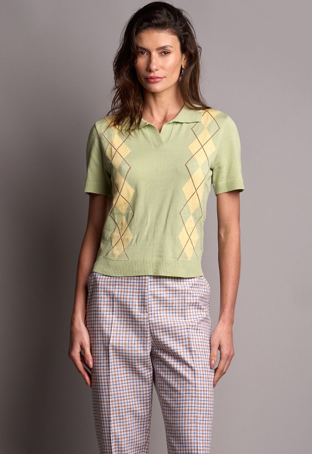 Polo Trico Jacquard Verde Grazi