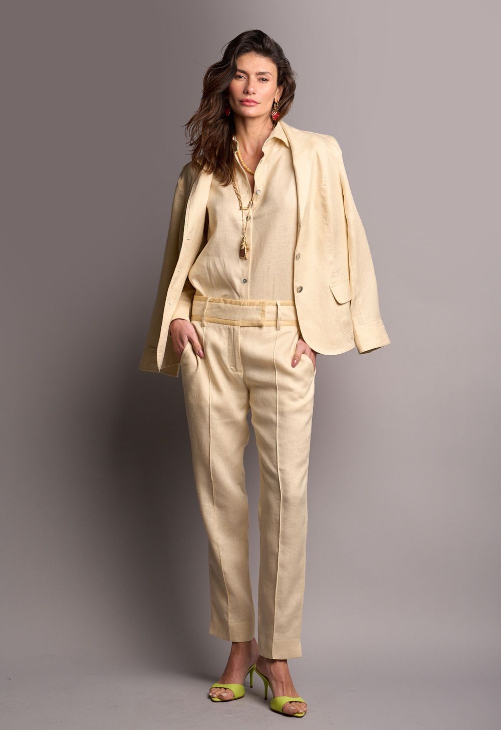 Blazer Linho Bege Bruna