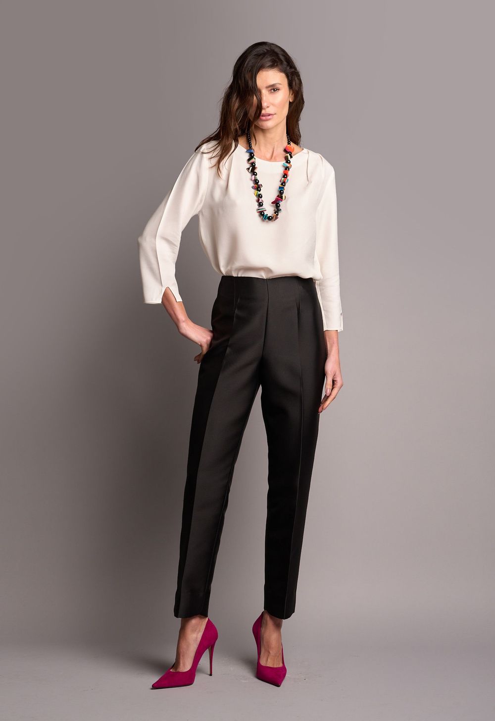 Blusa Manga Longa Off White Roberta