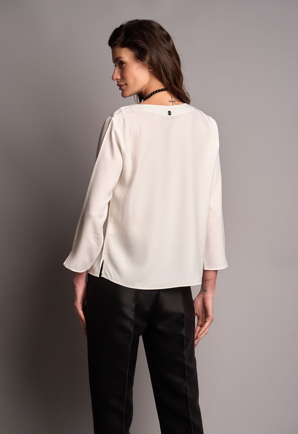 Blusa Manga Longa Off White Roberta