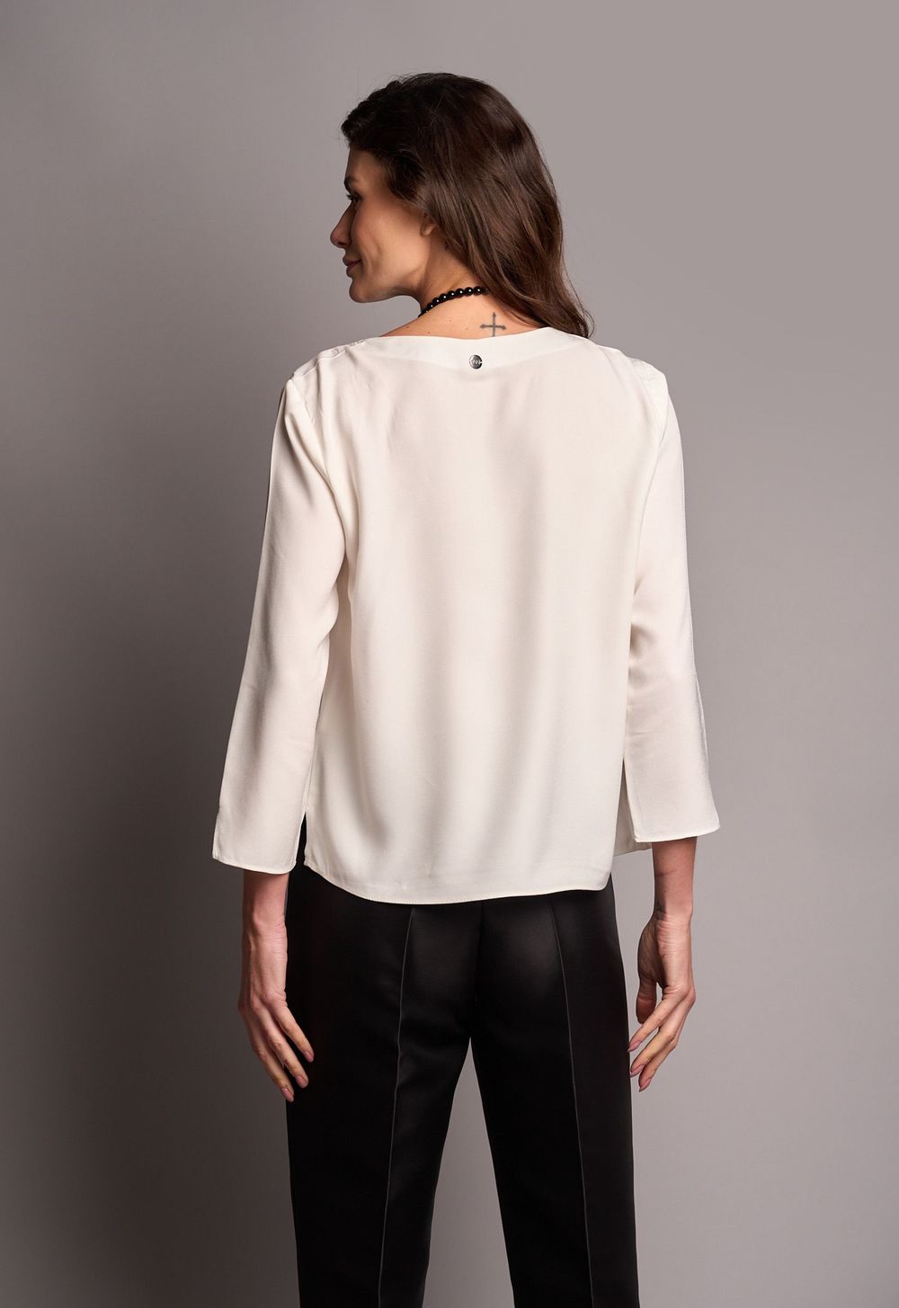 Blusa Manga Longa Off White Roberta